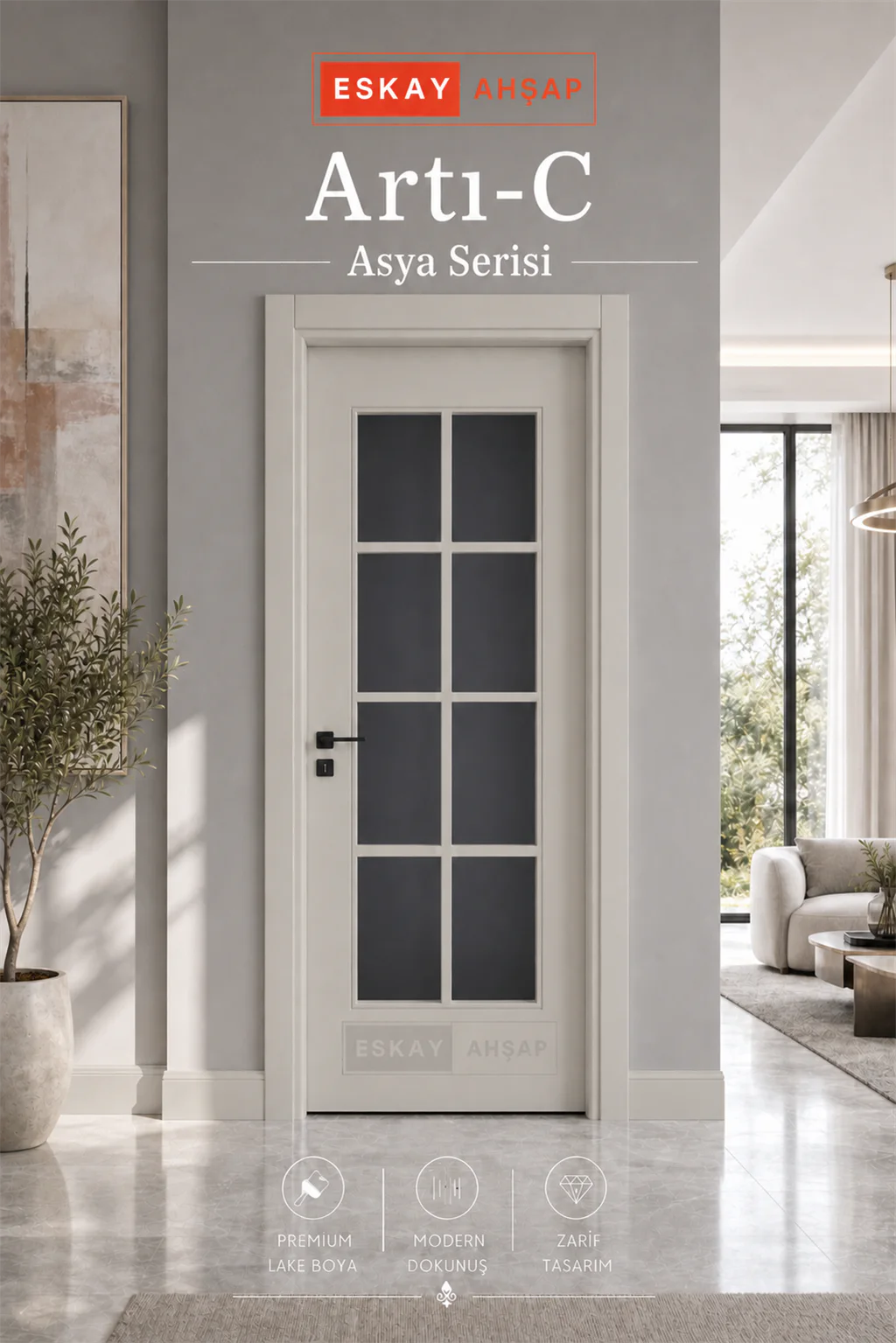 Artı-C RAL 7044 lake iç kapı
