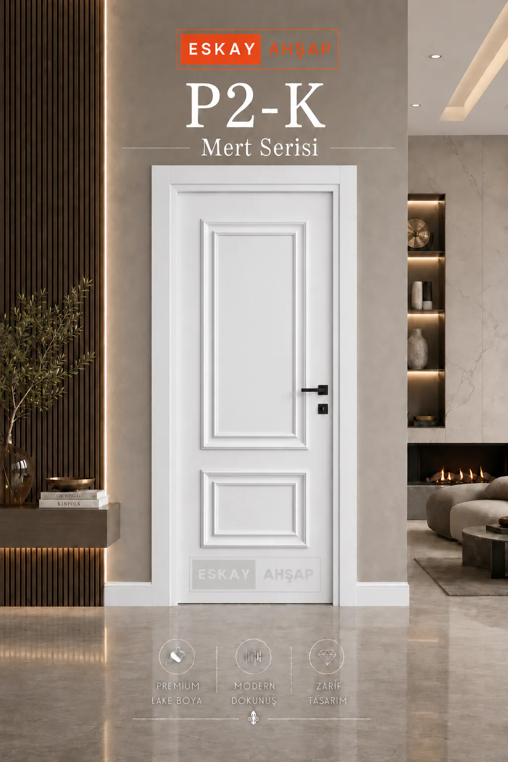 P2-K Beyaz lake iç kapı