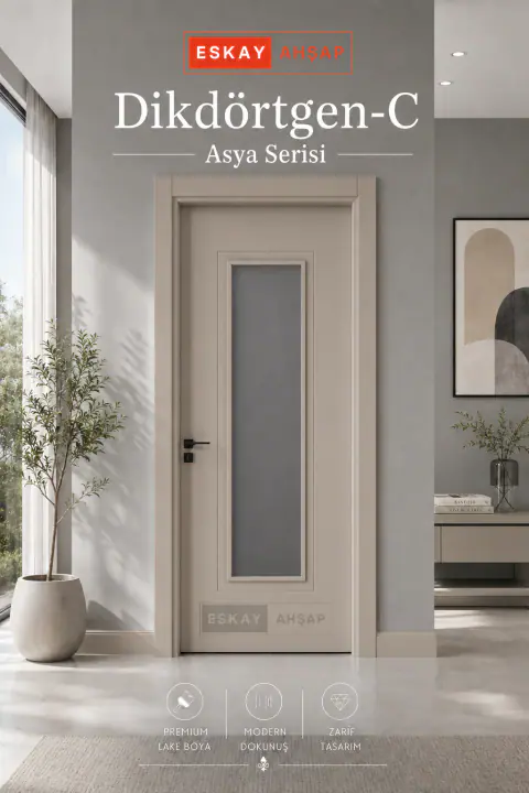 Dikdörtgen-C Asya Serisi iç oda kapısı